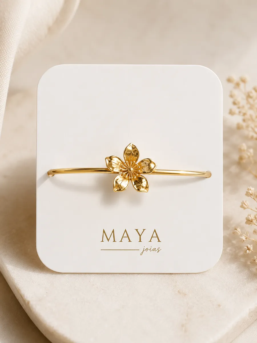 Bracelete Flor Dourada 