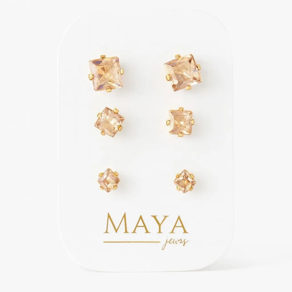 Trio Quadrado Rose 