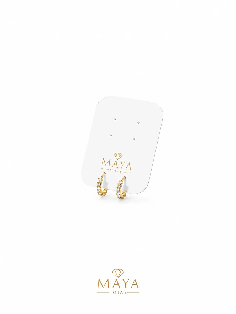 Argola Mini Lumière Cravejada/ Tamanho PP 